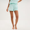 Bas de pyjama short gaze de coton bleu clair femme