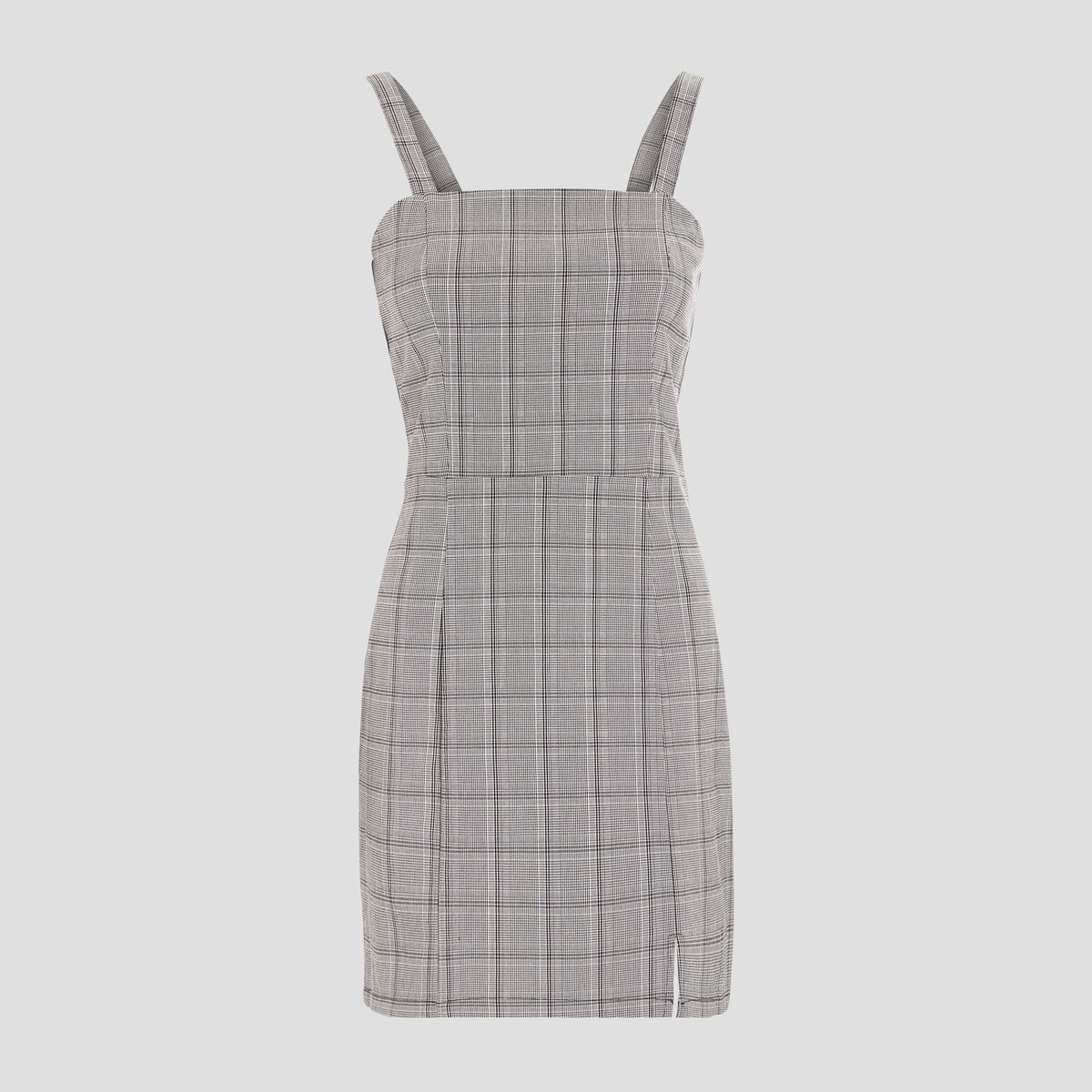Robe ajustée bretelles larges gris femme