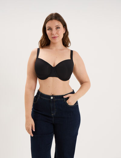 Soutien-gorge corbeille noir femme grande taille