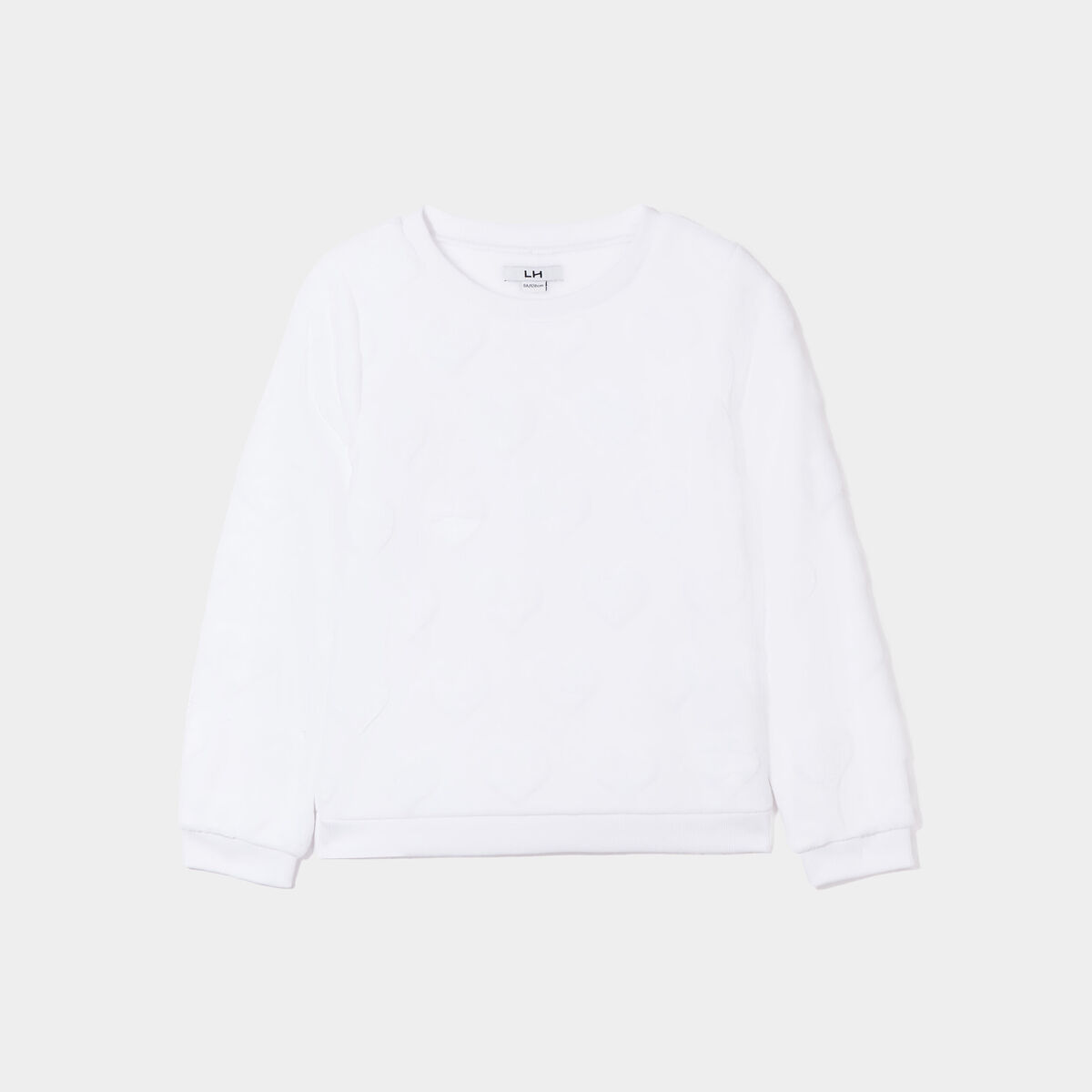 Sweat doux manches longues blanc fille