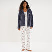 Ensemble pyjama 3 pi&egrave;ces veste polaire ecru femme