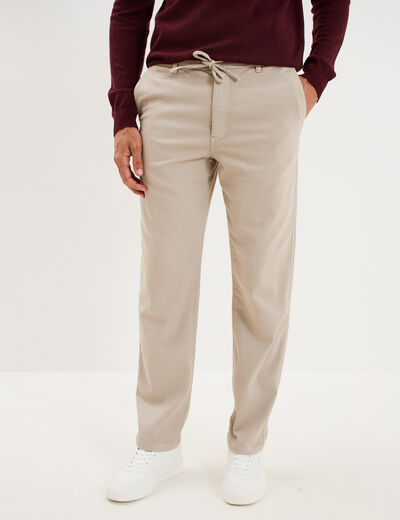 Pantalon chino droit confort sable homme