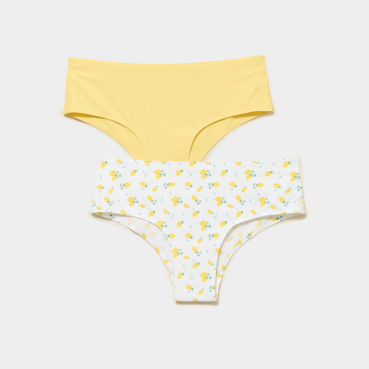 Lot 2 shortys microfibre sans couture ecru femme
