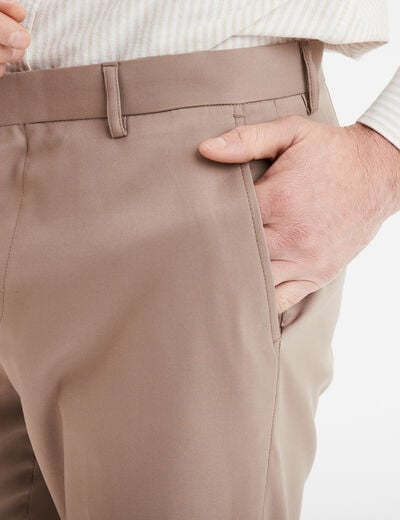 Pantalon droit avec pinces taupe homme