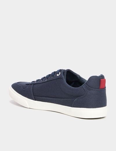 Tennis basses à lacets bleu homme