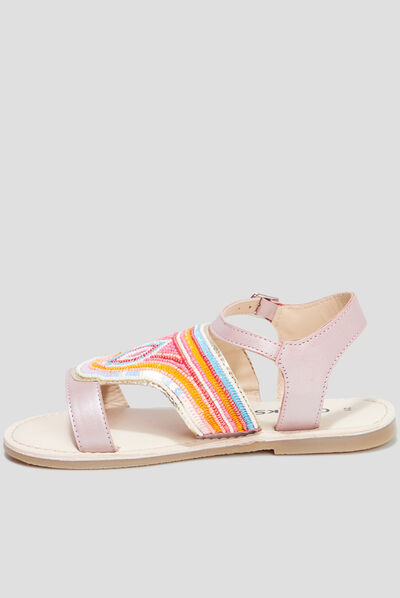 Sandales avec perles Creeks rose fille
