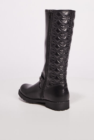 Bottes matelassées noir fille