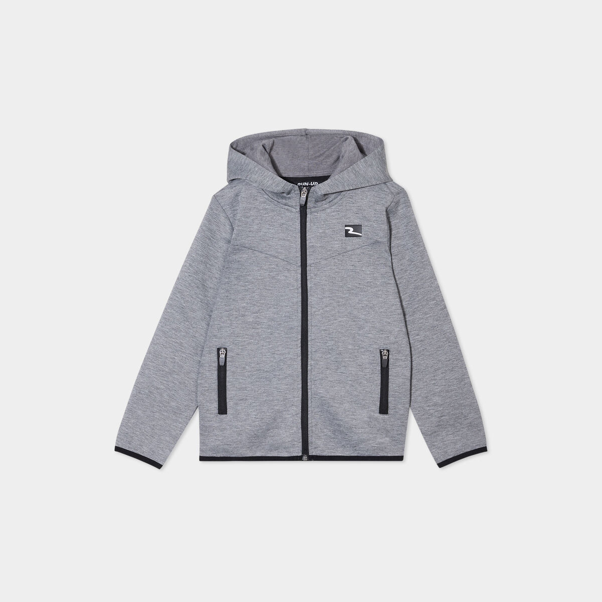 Sweat zipp&eacute; &agrave; capuche gris clair gar&ccedil;on