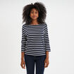 T-shirt manches 3/4 avec boutons coton ecru femme