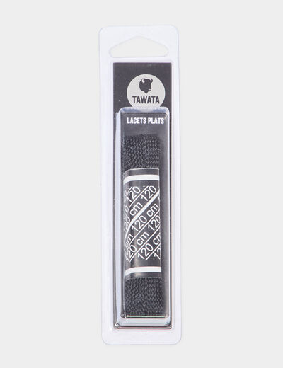 Lacet plat 120 cm Tawata noir mixte
