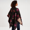 Poncho mi-long avec franges multicolore femme