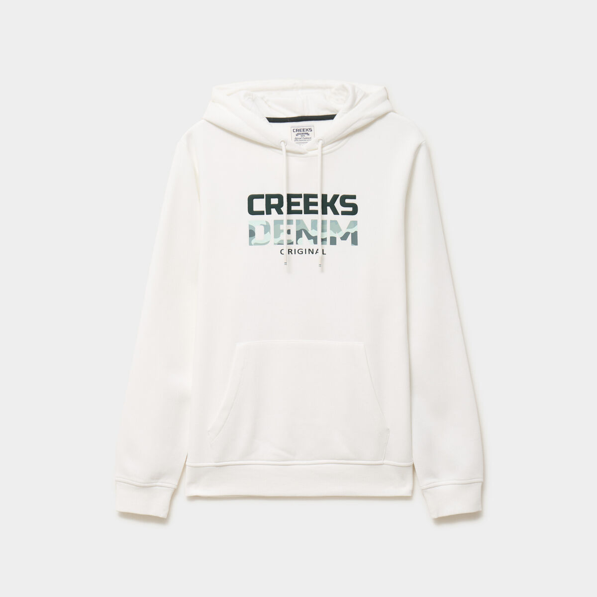 Sweat hoodie molleton Creeks blanc homme
