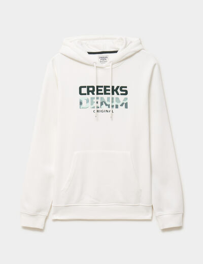 Sweat hoodie molleton Creeks blanc homme