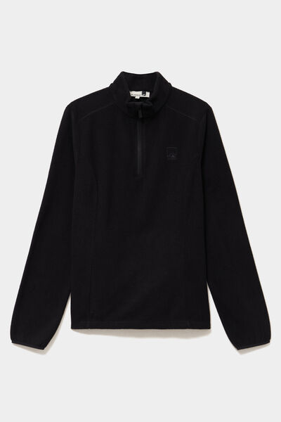 Sweat polaire col camionneur noir femme