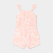 Combishort à bretelles et volants rose fluo bébé fille