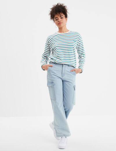 T-shirt manches longues Creeks blanc femme