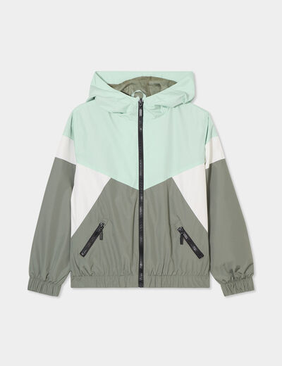 Veste à capuche zippée vert kaki garçon