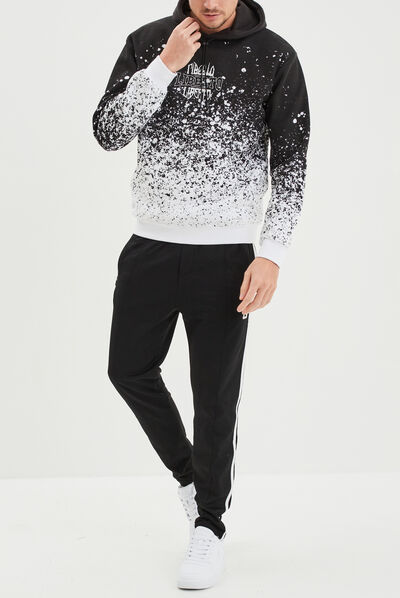 Sweat à capuche hoodie Liberto noir homme