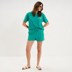 Short de jogging molletonn&eacute; ajust&eacute; bleu turquoise femme