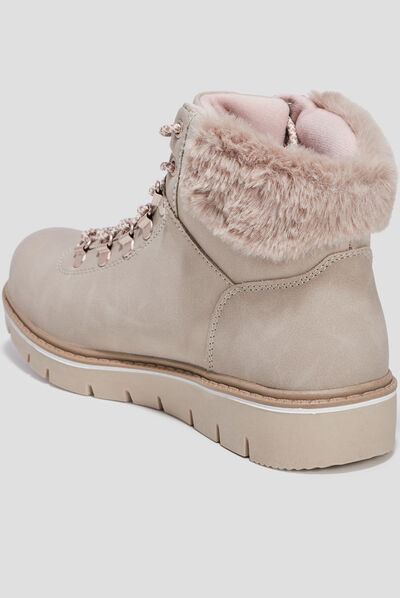 Bottines à lacets sable femme