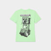 T-shirt manches courtes coton Minecraft vert fluo garçon