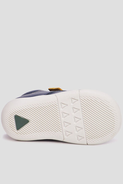 Bottillons en cuir Wazzap bleu marine bébé garçon