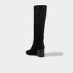 Botte haute talon bloc su&eacute;dine noir femme