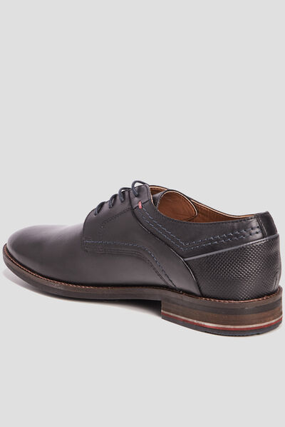 Derbies à lacets en cuir noir homme