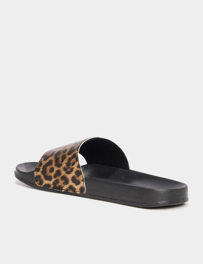 Mules de plage noir femme