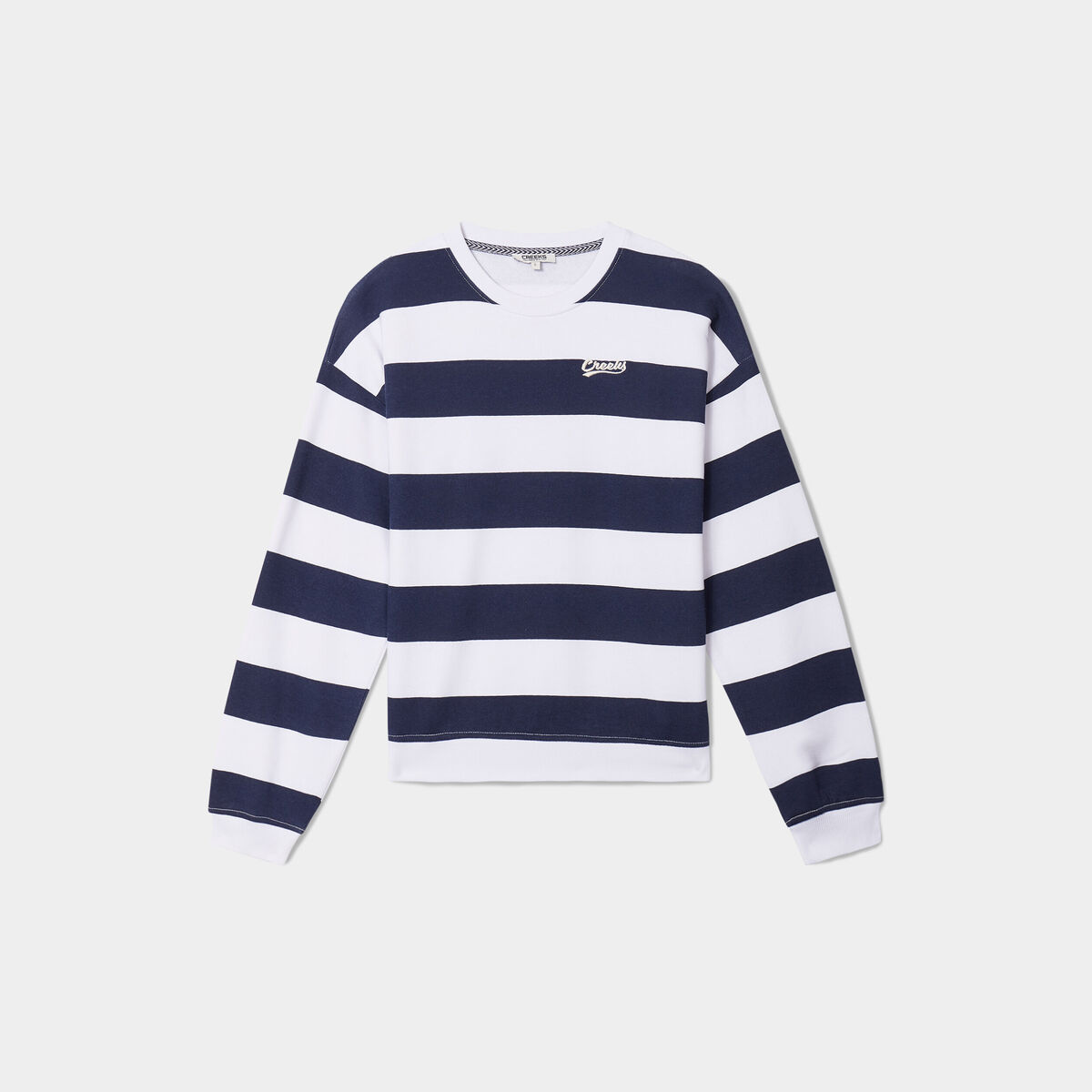 Sweat court manches longues Creeks bleu marine femme