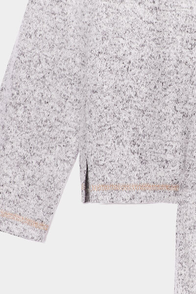 Ensemble pyjama pantalon resserr&eacute; panda gris clair fille