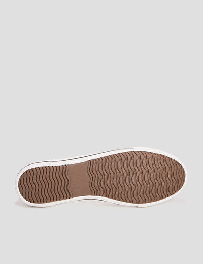 Tennis basses en toile &agrave; lacets blanc homme