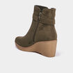 Boots compensées vert kaki femme