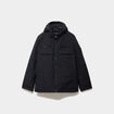 Parka courte d&eacute;perlante &agrave; capuche noir homme