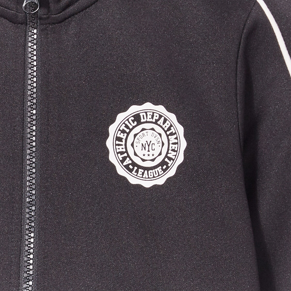 Sweat zippé col montant noir garçon
