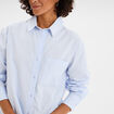 Chemise oversize 1 poche coton bleu ciel femme