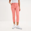 Pantalon capri slim twill 5 poches rose vif femme