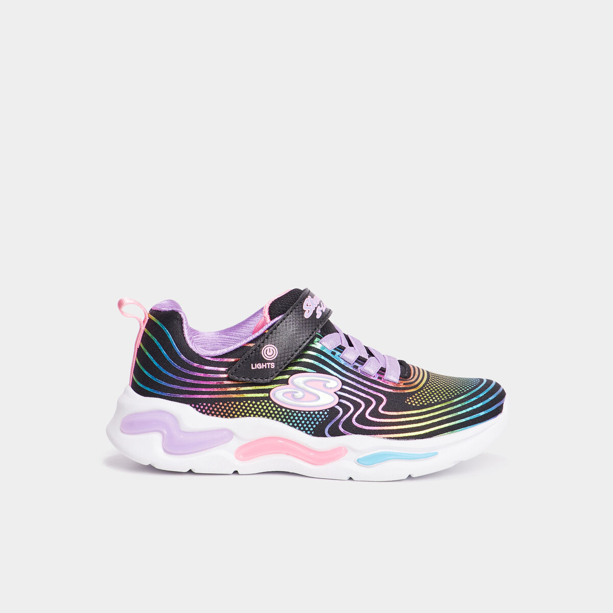 Baskets running lumineuses Skechers noir fille