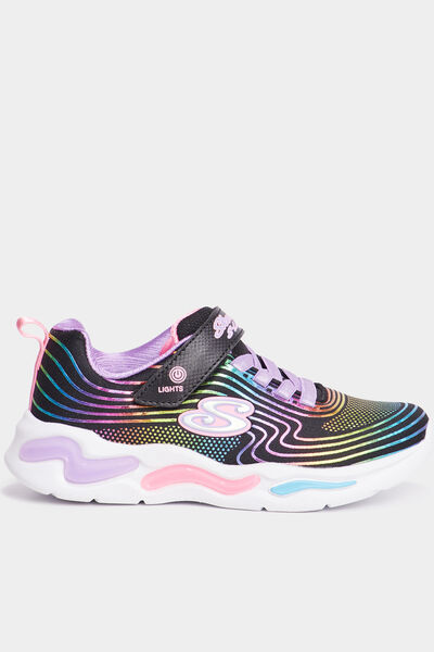 Baskets running lumineuses Skechers noir fille