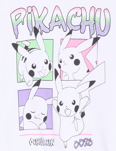 Sweat hoodie à capuche Pokémon Pikachu blanc fille