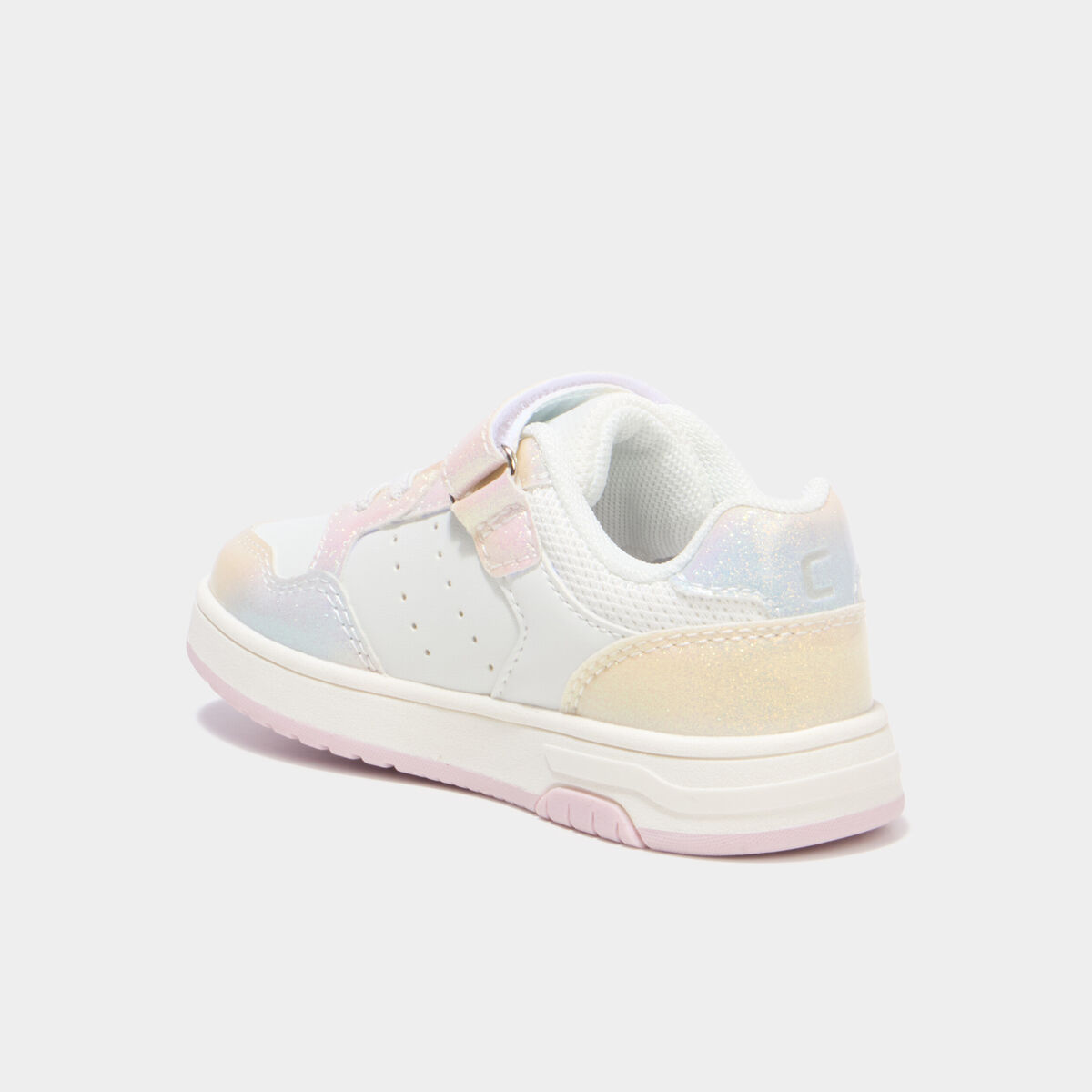 Tennis basses &agrave; scratchs bout renforc&eacute; multicolore fille