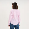Chemise cintr&eacute;e stretch manches longues rose femme