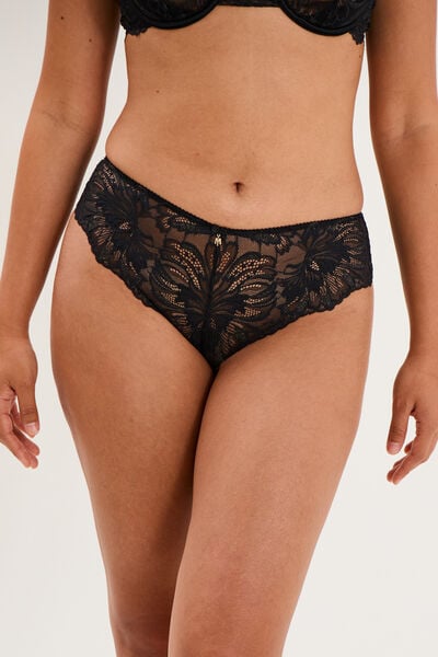 Shorty en dentelle noir femme