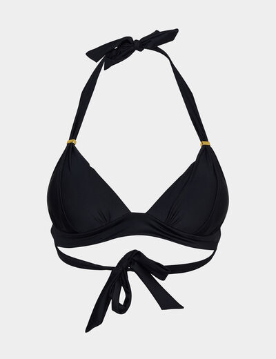 Haut de maillot de bain forme triangle noir femme