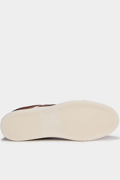 Baskets basses &agrave; lacets marron homme