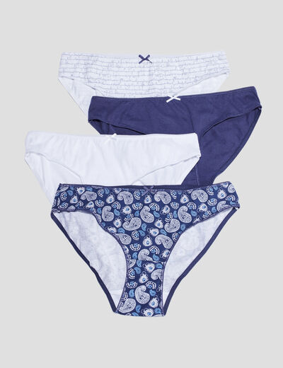 Lot 4 culottes en coton bleu femme