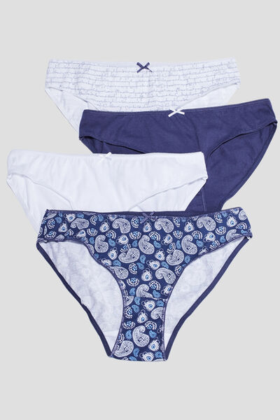 Lot 4 culottes en coton bleu femme