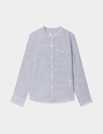 Chemise col mao manches longues Creeks gris clair garçon