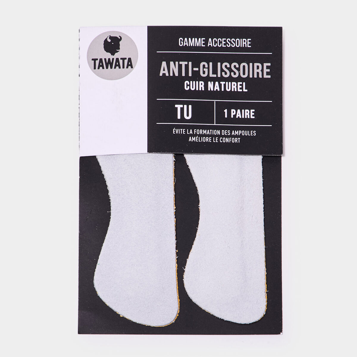 Semelles anti-glissoires cuir Tawata blanc mixte
