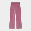 Tregging flare stretch effet velours rose poudr&eacute;e fille